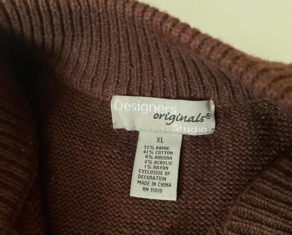 Vintage Designer Originals Studio brown cat sweater - Picture 2 of 5